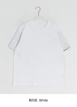 [unisex] スズナ ベーシック カラーマッチング ロールアップショートスリーブTシャツ