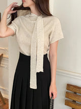 Landy Two-Way Ribbon Tie Ribbed Knit