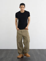 Washed detail cargo pants 3color