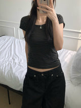Noah Stripe U-neck T-shirt (3 colors)