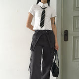【ネクタイセット】Lovell Geekchic レーススリット半袖シャツ