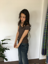 ショー リップル オフショルダー Tシャツ (4color)