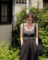 Morphine lace banding blouse