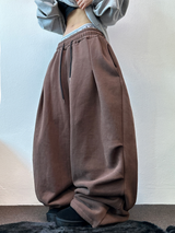 PARACHUTE TWO PINTUCK BALLOON LONG WIDE PANTS 🖤🩶💜🤎🩷5COLOR