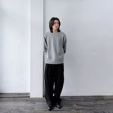 ワイドフィットドロップショルダーニットトップス