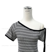 Tio Stripe Strap Overshoulder Tee