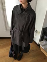 Belted trench half coat (2color)