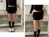 Color Block Button Folding Skirt Pants (3 colors)