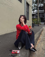 Compact cashmere round cardigan/5 colors