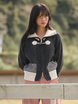 トグルボタンウールカーディガン