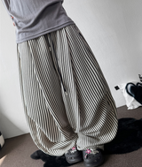 Surpassing 5,000 units sold Striped Linen Balloon Parachute Long Pants 3 Color 