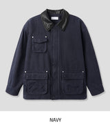 Mel pocket leather pointed work jacket