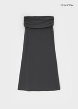 [MADE] Upper-face Folding Shirred Long Skirt (Available as a set)