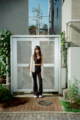 smile boot cut pants black