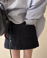 ツイデニムミニスカート (with underpants)