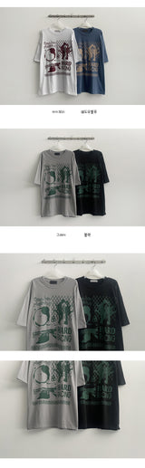 Seri lettering short-sleeved T-shirt (4 colors)