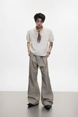 Embroidered Flare Dress Trousers