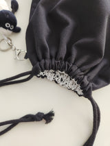 terazzo string pouch bag - black