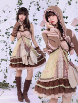 ROSE ISLAND フェアリーコアクリスタルビーズボタンアップエルフワンピ