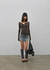 [MADE] Glot Low-Waist Denim Mini Skirt Pants