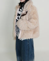 Rachel Two-Belt Detail Short Length Fur Jacket (Lining Quilted)
