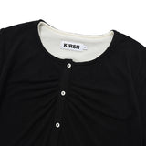CHERRY KNIT-LIKE CARDIGAN [BLACK]
