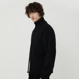 FULL KNIT ZIP UP BLACK