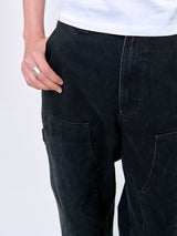 WASHED STITCH CARPENTER PANTS_Black