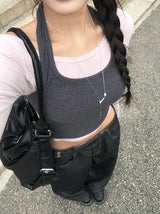 レバンカラーホルターネックカット長袖Tシャツセット