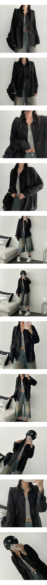Duffel vintage washed Bermuda denim shorts