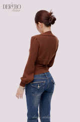 Heritage Brown Bolero Two-Piece Top