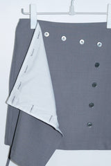 ボタン ストリング ミディスカート (Gray)