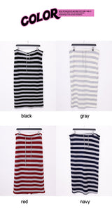 striped wide knit long skirt (4color)
