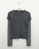 Lausanne Layered Striped T-Shirt(2color)