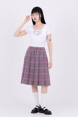 Lovely Chic Checkered Midi Skirt