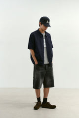 Field Panel Paper Half Shacket (Navy)