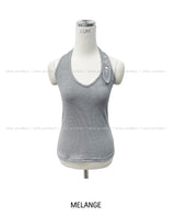 Moni mother of pearl button halter sleeveless