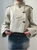 bronze short trench coat