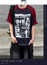 パンク ラグラン 半袖Tシャツ