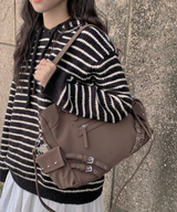 Milk Stripe Dangara Striped Hooded Knitwear