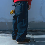 Regular tapered denim pants / Classic blue
