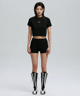 SYMBOL EDGE-CUT CROP T-SHIRTS_BK