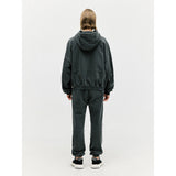 Oversized Full Zip Hoodie - Washed Black