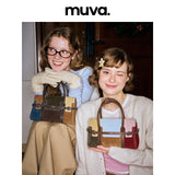 muva. 本革 バイカラー スクエア ミニバッグ