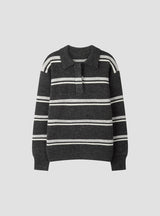 No.1442 L stripe collar KNIT (3color)