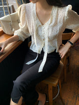 [MADE] Shimiz Dotted Puff Blouse