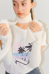 FUR KNIT LONG MUFFLER / IVORY