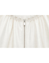 [PRE-FALL] Celie Pearl Trim Balloon Sleeve Zip-Up Blouson Ivory