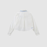 [WM] Poplin Cropped Shirt_White