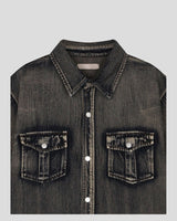 (UNISEX) Slub Denim Over Shirts